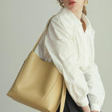 Ray Genuine Cowhide Bucket Tote Bag For Fashionable Style