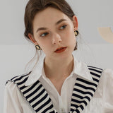 Armani Portrait Geometric Retro Coin Earrings