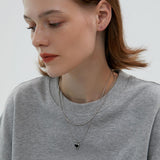 Luna Sweetheart Black Glaze Double-Layer Necklace