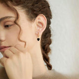 Ange retro black heart exquisite earrings