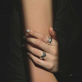 Elvéra Sterling Silver High-end Double-layer Matte Ring
