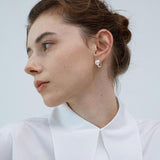 Emily Elegant Peach Inlaid Heart Earrings
