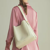 Ray Genuine Cowhide Bucket Tote Bag For Fashionable Style