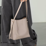 Ray Genuine Cowhide Bucket Tote Bag For Fashionable Style