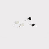 Mila Muse Black Agate & White Chalcedony Ring and Earrings