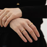 Pensée micro-inlaid zircon thin temperament fashionable ring