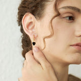 Ange retro black heart exquisite earrings