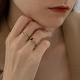 Nina Muse Black Gold Chain Ring