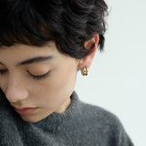 Zaid Barcelona Gold & Silver Contrast C-Shaped Earrings