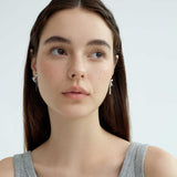 Tosca Sweet High-End Silver Bow Earrings