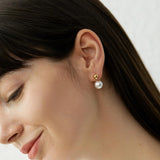 Vitali Gold Ball & Pearl Earrings