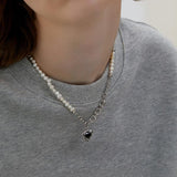 Natalie Romantic Pearl Heart Necklace