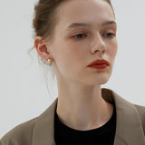Cipriana Contrast Metal Hemispherical Earrings