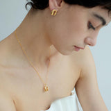 Delfina U-Shaped Pendant Necklace & Geometric Earrings