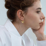 Dorothy Fan-Shaped Ginkgo Leaf Earrings