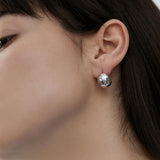 Emilia Minimalist Silver Oval Egg Earrings
