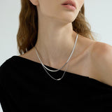 Sophia Double-Layer Silver Pendant Necklace