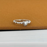 Aveline bubble heart texture niche ring