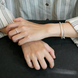 Faith elegant textured sterling silver open bracelet