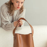 Ray Genuine Cowhide Bucket Tote Bag For Fashionable Style