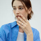 Mila Muse Black Agate & White Chalcedony Ring and Earrings