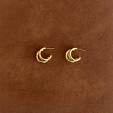 Zahra Classic Metal C-Shaped Hoop Earrings