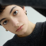 Zaid Barcelona Gold & Silver Contrast C-Shaped Earrings