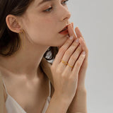 Lauren Geometric Lines Double-Layer Knot Ring