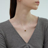 Reese Silver Tiger Eye Stone Necklace
